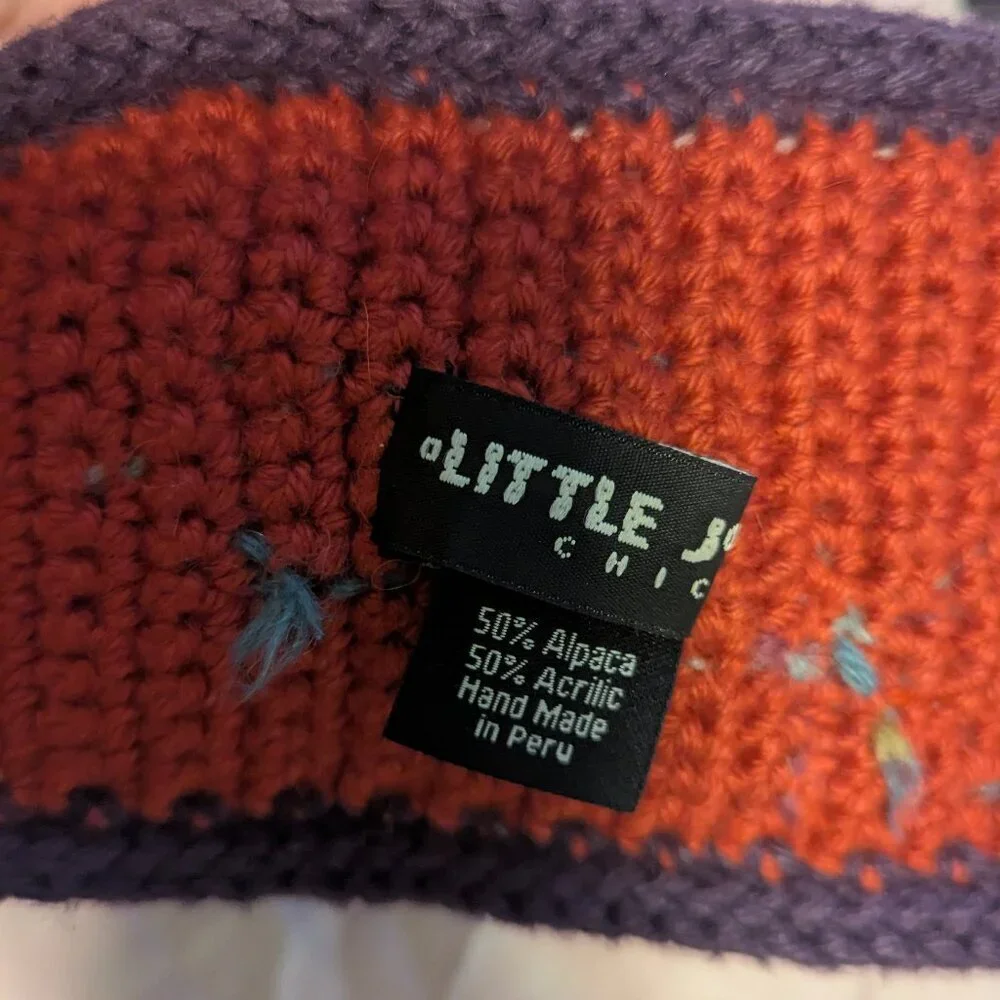 Little Journeys Chicago Alpaca Headband Ear Warmer Boho‎ Embroidered Knit Beaded